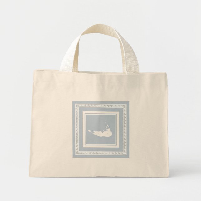 Nantucket griechische Tasche Blau und Weiß (Vorne)