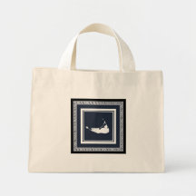 Nantucket griechische Tasche in Schwarz-weiß/grau