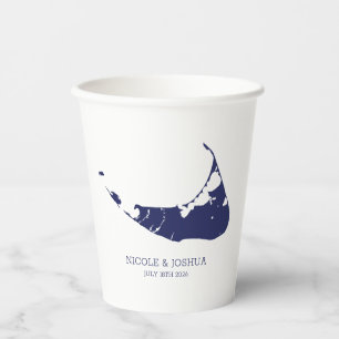 Nantucket Insel-Hochzeit Nantucket Marineblau Pappbecher
