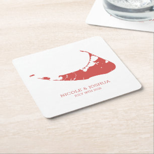 Nantucket Insel-Hochzeit Nantucket Roter Platz Pap Rechteckiger Pappuntersetzer
