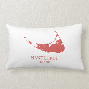 Nantucket Inselkarte Nantucket rot Lendenkissen