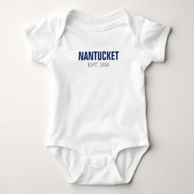 Nantucket Island Beach Nautic Baby Strampler (Vorderseite)