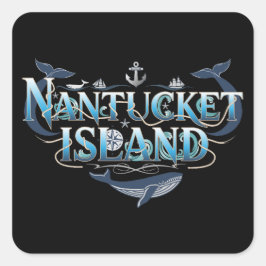Nantucket Island Massachusetts Quadratischer Aufkleber