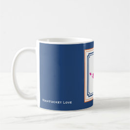 Nantucket Island Tasse in Blau, Weiß, Rosa