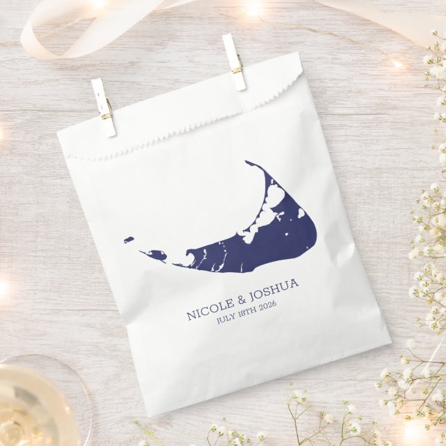 Nantucket Island Wedding Nantucket Navy Geschenktütchen (Ausgeschnitten)