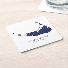 Nantucket Island Wedding Nantucket Navy Rechteckiger Pappuntersetzer