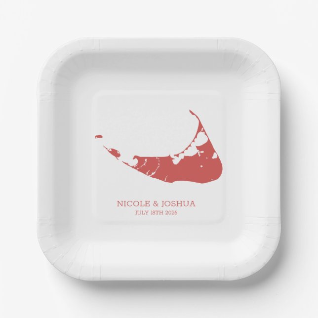 Nantucket Island Wedding Nantucket Red Pappteller (Vorderseite)