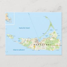 Nantucket Karte Postkarte