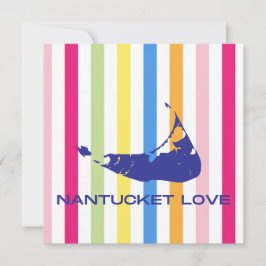 Nantucket-Liebe Bright Bold Stripe FlatCard (leer)