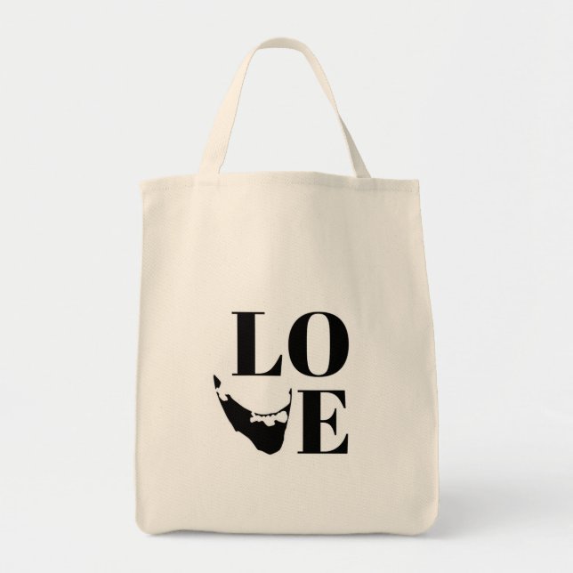 Nantucket Liebe Graphic Print Island Silhouette Tragetasche (Vorne)