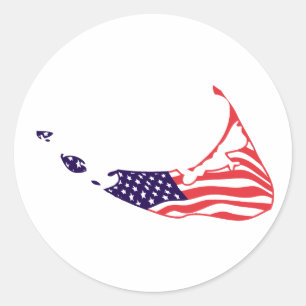 Nantucket MA - Kartendesign. Runder Aufkleber