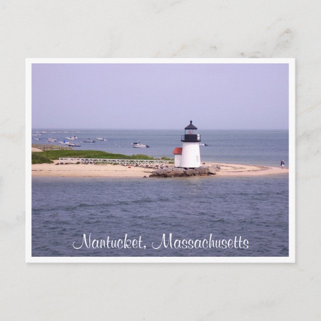 Nantucket Mass Brandt Point Lighthouse Post Card Postkarte (Vorderseite)