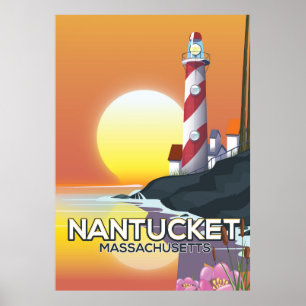 Nantucket Massachusetts Leuchtturm Reiseplakat Poster