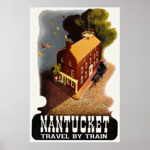 Nantucket Massachusetts Vintage Reise Poster