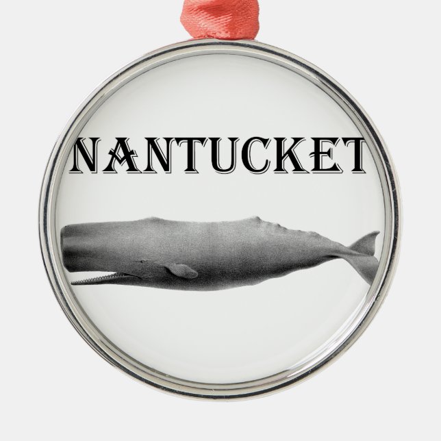 Nantucket Pottwal Silbernes Ornament (Vorne)