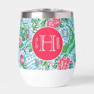 Nantucket Preppy Palm Beach Print Mit Monogramm