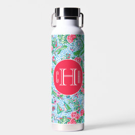 Nantucket Preppy Palm Beach Print Mit Monogramm Trinkflasche