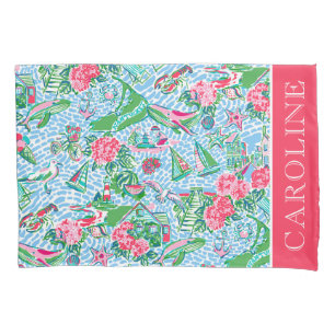 Nantucket Preppy Palm Beach Print Personalisiert Kissenbezug