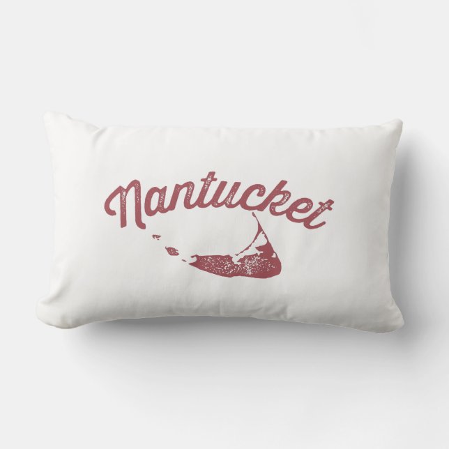 Nantucket rotes umschaltbares Wurfskissen Lendenkissen (Vorderseite)