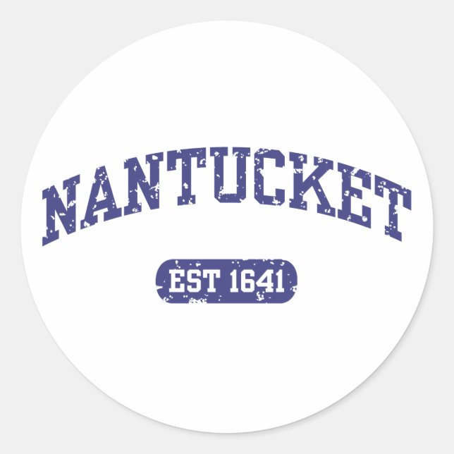 Nantucket Runder Aufkleber (Vorderseite)