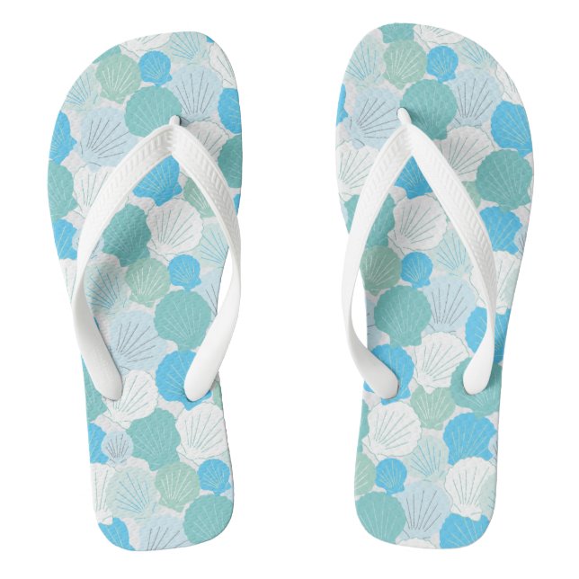 Nantucket Scallop Flip Flops in Strandglasfarben (Fußbett)