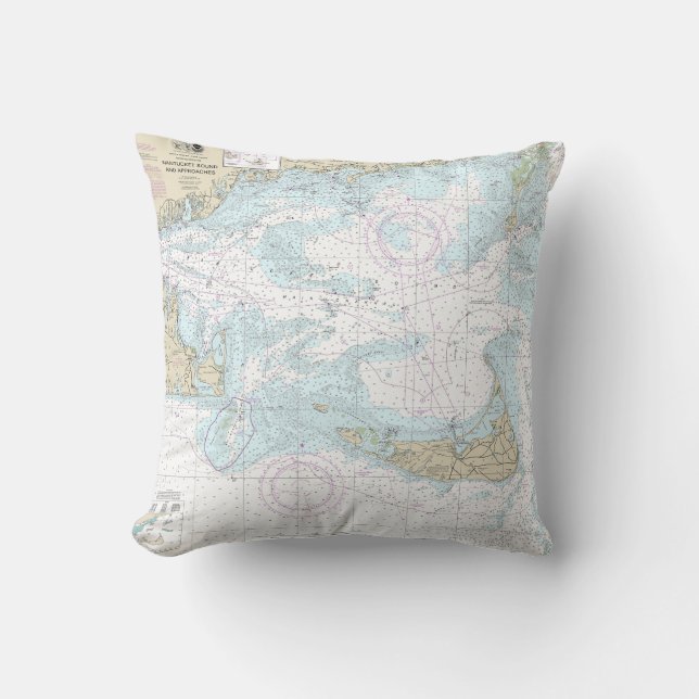 Nantucket Sound and Approaches Nautical Chart 1323 Kissen (Vorderseite)