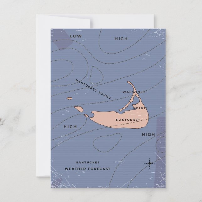 Nantucket USA Wetterkarte (Vorderseite)