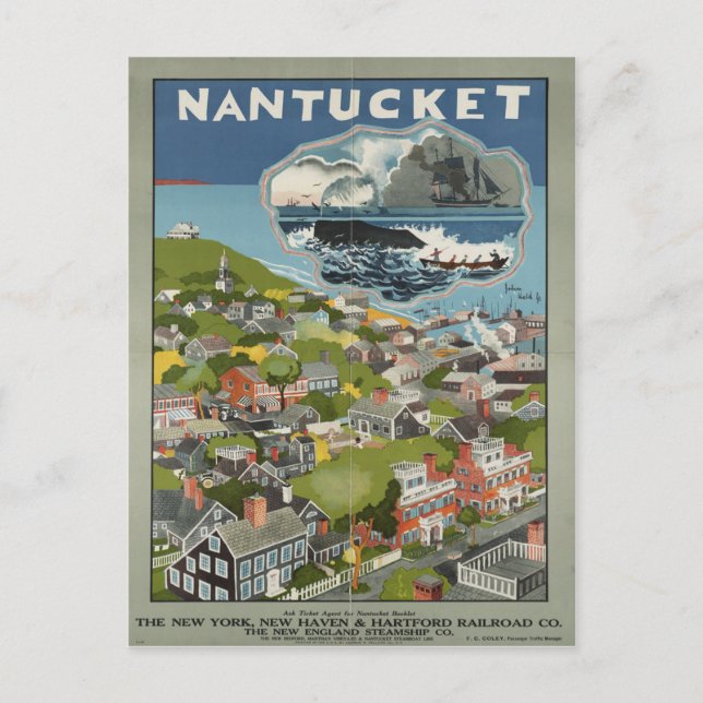 Nantucket Vintage Travel Postcard Postkarte (Vorderseite)