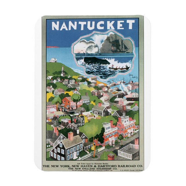 Nantucket Vintage Travel Poster Artwork Magnet (Vertikal)