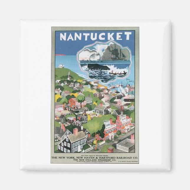 Nantucket Vintage Travel Poster Magnet (Vorne)