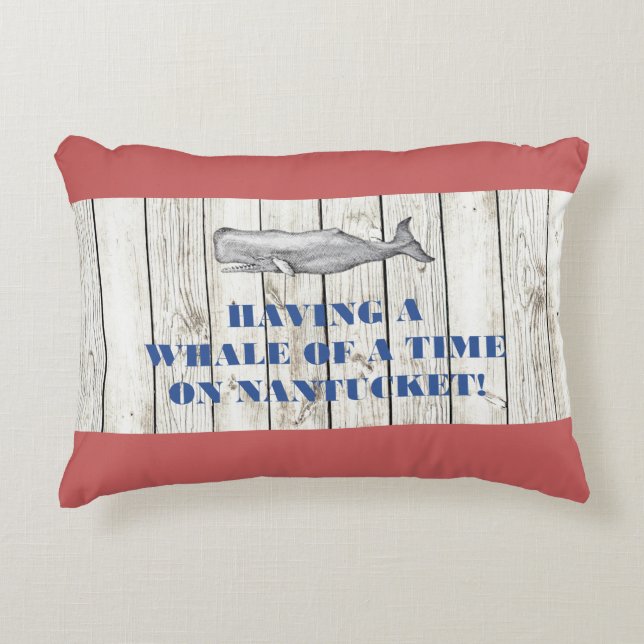 Nantucket Wal einer Zeit auf rotem Kissen (Vorderseite)