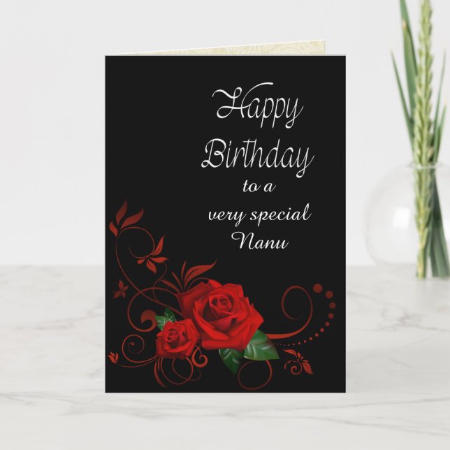 Nanu Birthday w/rote Rosen Karte (Vorderseite)