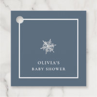 Nany Blue Modern Snowflake Baby Dusche