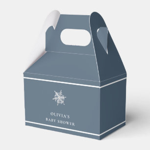 Nany Blue Modern Snowflake Baby Dusche Geschenkschachtel