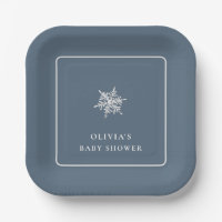 Nany Blue Modern Snowflake Baby Dusche