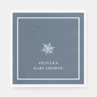 Nany Blue Modern Snowflake Baby Dusche