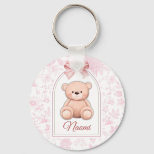 Naomi Benutzerdefiniertes rosa Teddy-Bär-Kinderz Schlüsselanhänger