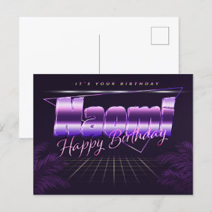 Naomi Name Vorname lila Postkarte Geburtstag
