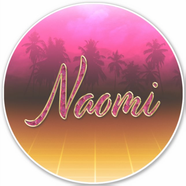 Naomi Prénom Golden Pink Autocollants (Devant)