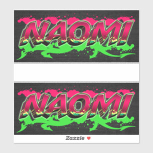 Naomi Prénom Nom Graffiti Autocollants