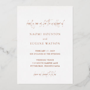 Naomi Typografie Moderne Hochzeit Folieneinladung