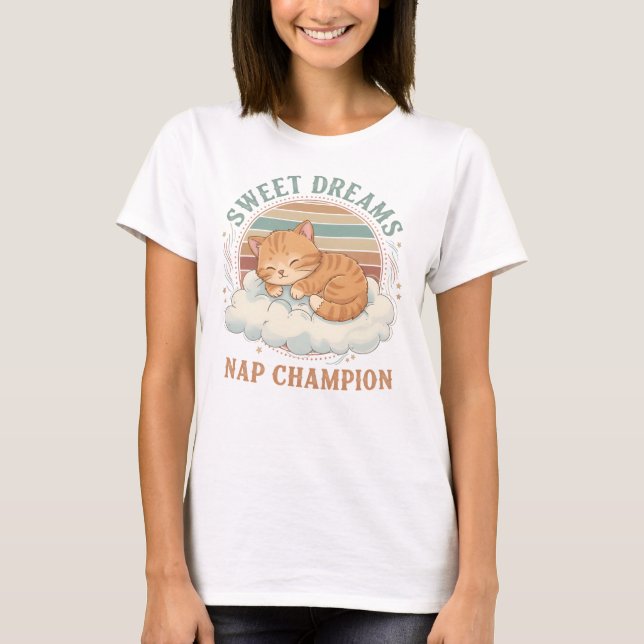  “Nap Champion” Funny Pastel Design T-Shirt (Vorderseite)