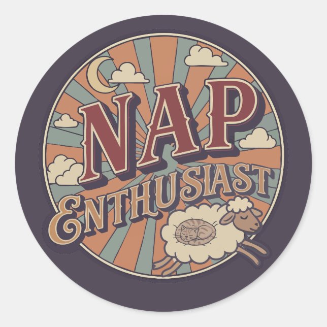 Nap Enthusiast Runder Aufkleber (Vorderseite)