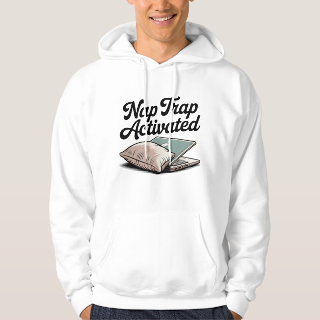 Nap-Falle aktiviert | Lustige Laptop-Prokrastinati Hoodie (Vorderseite)