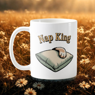 Nap König Cozy Dog Dad Humor Kaffeetasse