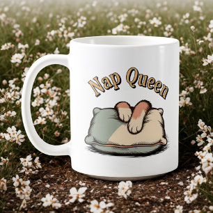 Nap-Königin Humor für gemütliche Katzeneltern Kaffeetasse