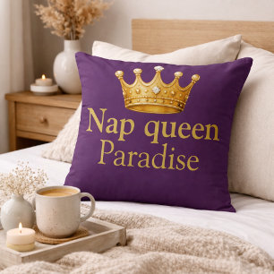 Nap-Königin Pflaume Gold Hot Pink Krone Royalität Kissen