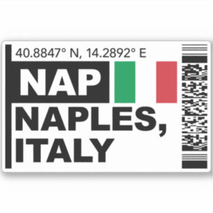NAP Neapel Bordkarte - Italien Reise Aufkleber