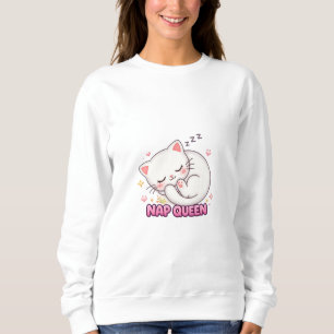 Nap Queen Cat Aufkleber Süße schlafende Katze Sweatshirt