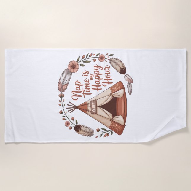 Nap Time Is My Happy Hour Strandtuch (Vorderseite)